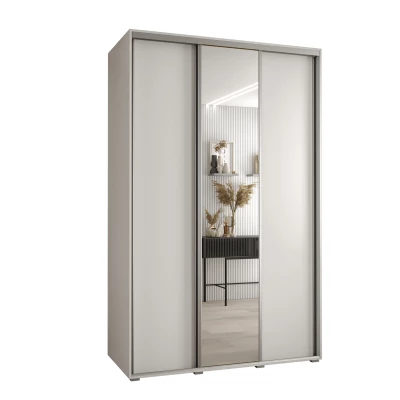 Šatní skříň YVONA 3 - 150/60 cm, bílá / stříbrná