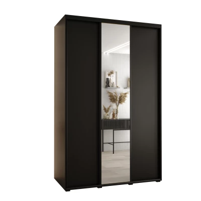 Šatní skříň YVONA 3 - 160/60 cm, černá / černá