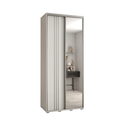 Šatní skříň YVONA 7 - 110/45 cm, bílá / stříbrná