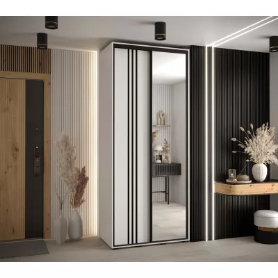 Šatní skříň YVONA 7 - 120/45 cm, bílá / černá