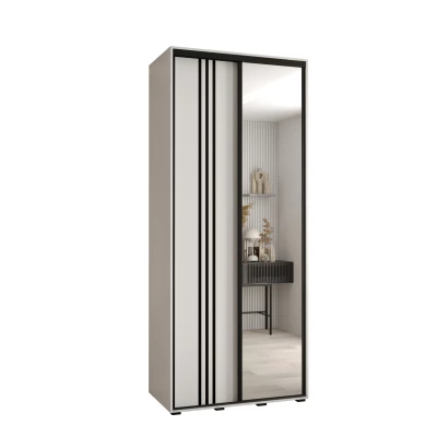 Šatní skříň YVONA 7 - 120/45 cm, bílá / černá