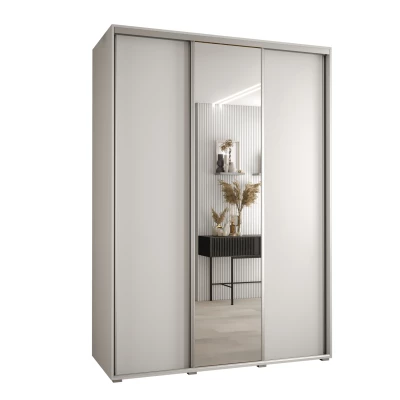 Šatní skříň YVONA 3 - 180/60 cm, bílá / stříbrná