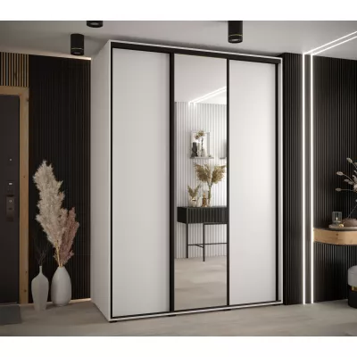 Šatní skříň YVONA 3 - 180/60 cm, bílá / černá