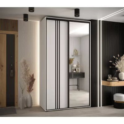 Šatní skříň YVONA 7 - 140/45 cm, bílá / černá