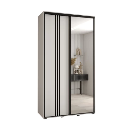 Šatní skříň YVONA 7 - 140/45 cm, bílá / černá