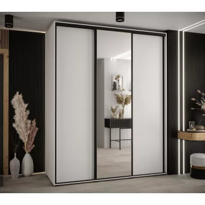 Šatní skříň YVONA 3 - 190/60 cm, bílá / černá