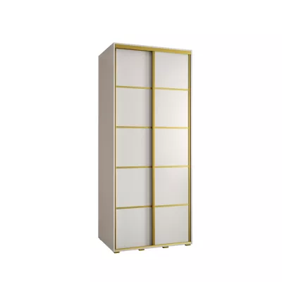 Šatní skříň YVONA 4 - 120/60 cm, bílá / zlatá
