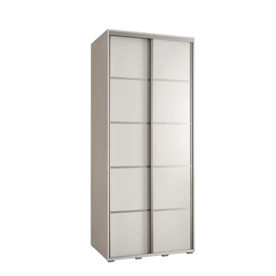 Šatní skříň YVONA 4 - 120/60 cm, bílá / stříbrná
