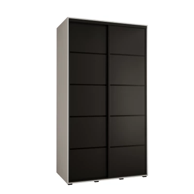 Šatní skříň YVONA 4 - 130/60 cm, bílá / černá / černá