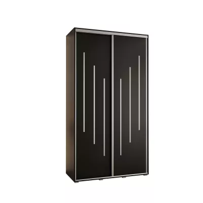 Šatní skříň YVONA 8 - 130/45 cm, černá / stříbrná