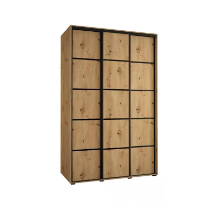 Šatní skříň YVONA 4 - 160/60 cm, dub artisan / černá