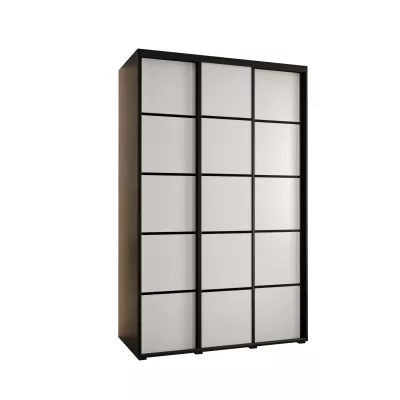Šatní skříň YVONA 4 - 160/60 cm, černá / bílá / černá