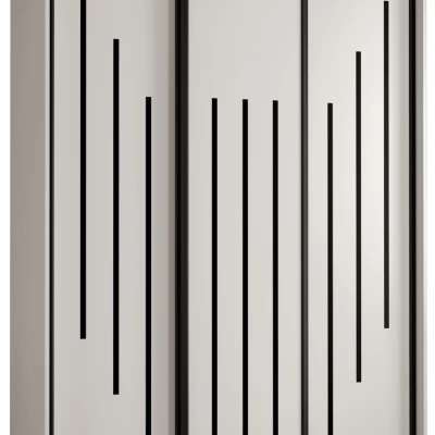 Šatní skříň YVONA 8 - 150/45 cm, bílá / černá