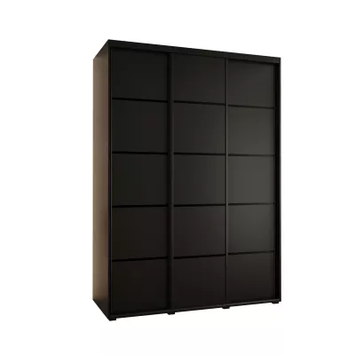 Šatní skříň YVONA 4 - 170/60 cm, černá / černá