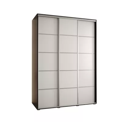 Šatní skříň YVONA 4 - 170/60 cm, černá / bílá / stříbrná