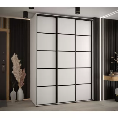 Šatní skříň YVONA 4 - 170/60 cm, bílá / černá