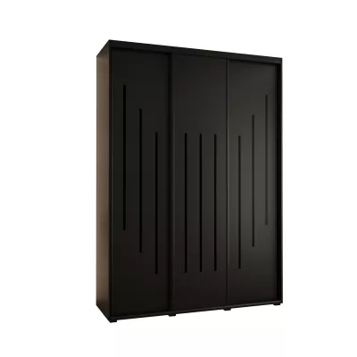 Šatní skříň YVONA 8 - 170/45 cm, černá / černá