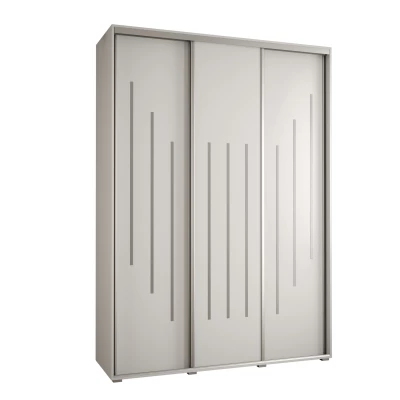 Šatní skříň YVONA 8 - 180/45 cm, bílá / stříbrná