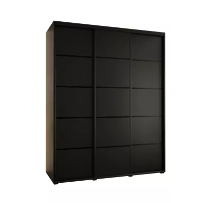 Šatní skříň YVONA 4 - 200/60 cm, černá / černá