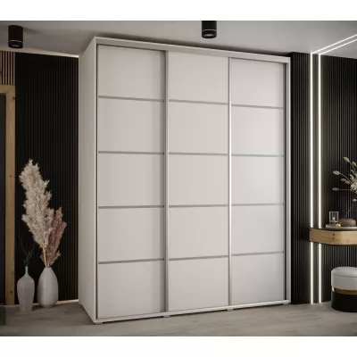 Šatní skříň YVONA 4 - 200/60 cm, bílá / stříbrná