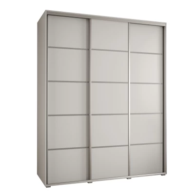 Šatní skříň YVONA 4 - 200/60 cm, bílá / stříbrná