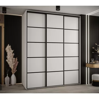 Šatní skříň YVONA 4 - 200/60 cm, bílá / černá