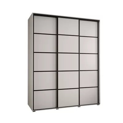 Šatní skříň YVONA 4 - 200/60 cm, bílá / černá