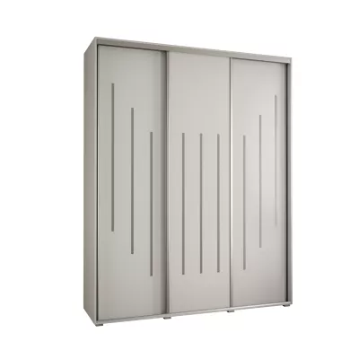 Šatní skříň YVONA 8 - 200/45 cm, bílá / stříbrná