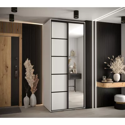 Šatní skříň YVONA 5 - 120/60 cm, bílá / černá