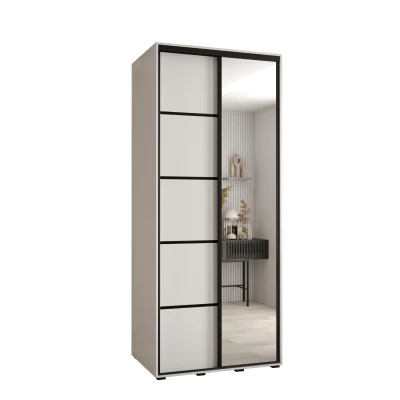 Šatní skříň YVONA 5 - 120/60 cm, bílá / černá