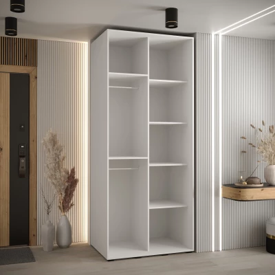 Šatní skříň YVONA 5 - 120/60 cm, bílá / černá