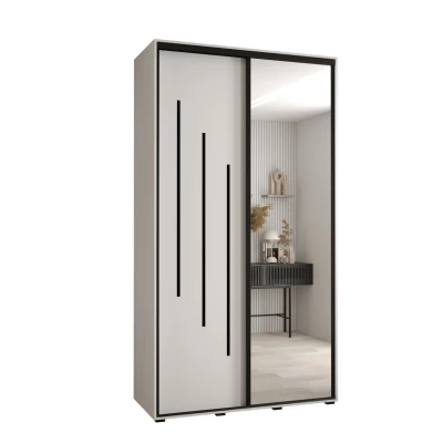 Šatní skříň YVONA 9 - 130/45 cm, bílá / černá