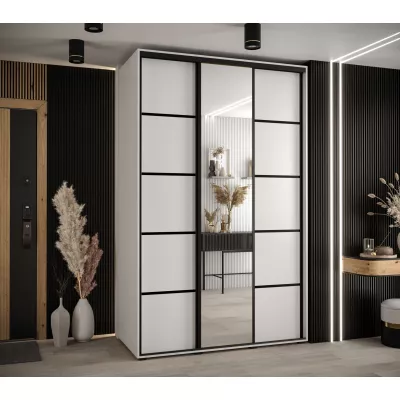Šatní skříň YVONA 5 - 150/60 cm, bílá / černá