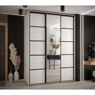 Šatní skříň YVONA 5 - 170/60 cm, bílá / černá