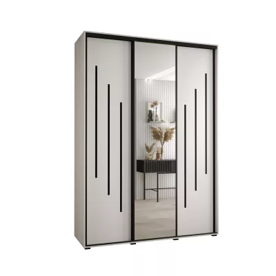 Šatní skříň YVONA 9 - 170/45 cm, bílá / černá