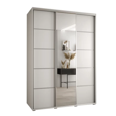 Šatní skříň YVONA 5 - 180/60 cm, bílá / stříbrná