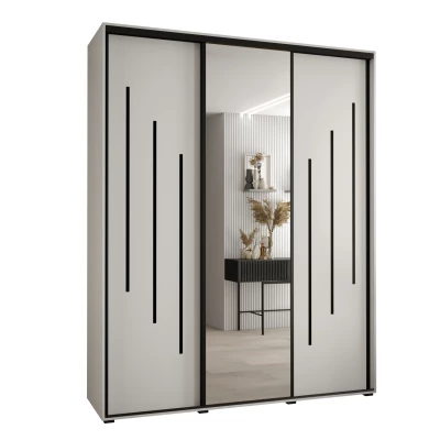 Šatní skříň YVONA 9 - 190/45 cm, bílá / černá