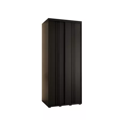 Šatní skříň YVONA 6 - 100/60 cm, černá / černá