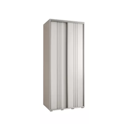 Šatní skříň YVONA 6 - 100/60 cm, bílá / stříbrná