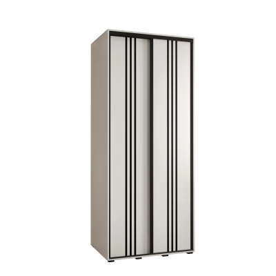 Šatní skříň YVONA 6 - 100/60 cm, bílá / černá