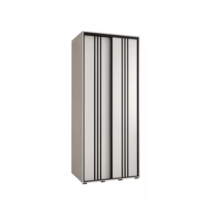 Šatní skříň YVONA 6 - 100/60 cm, bílá / černá