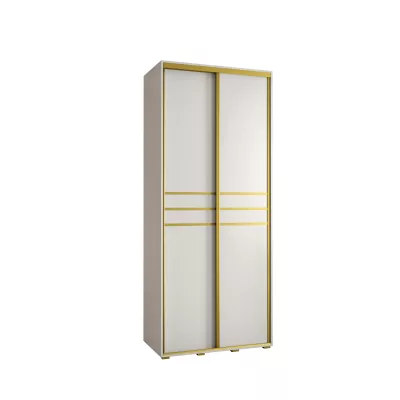 Šatní skříň YVONA 10 - 100/45 cm, bílá / zlatá
