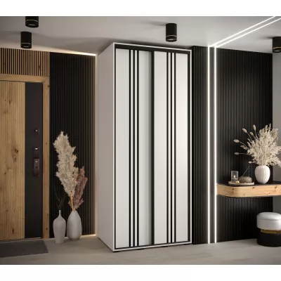 Šatní skříň YVONA 6 - 110/60 cm, bílá / černá