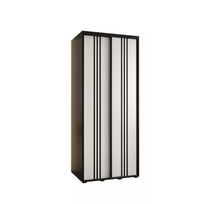 Šatní skříň YVONA 6 - 110/60 cm, černá / bílá / černá