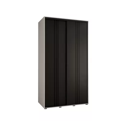 Šatní skříň YVONA 6 - 130/60 cm, bílá / černá / černá