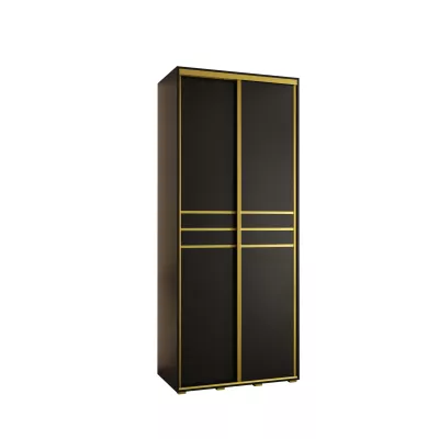 Šatní skříň YVONA 10 - 120/45 cm, černá / zlatá