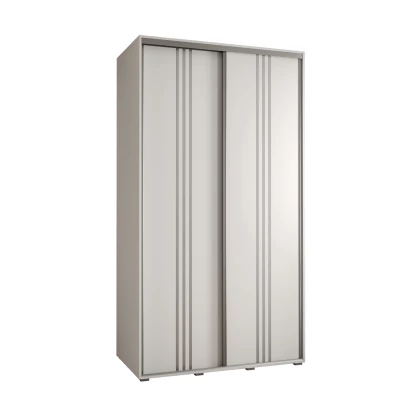 Šatní skříň YVONA 6 - 140/60 cm, bílá / stříbrná