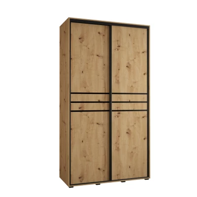 Šatní skříň YVONA 10 - 130/45 cm, dub artisan / černá