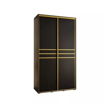 Šatní skříň YVONA 10 - 130/45 cm, černá / zlatá