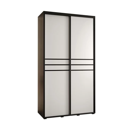 Šatní skříň YVONA 10 - 130/45 cm, černá / bílá / černá